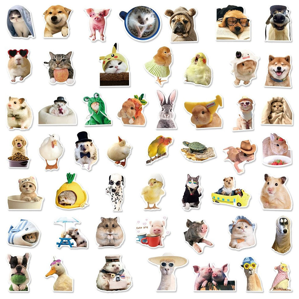 Thumbnail: 50-Piece Realistic Pet Doodle Stickers | Waterproof Vinyl Decals (Loyal Companio