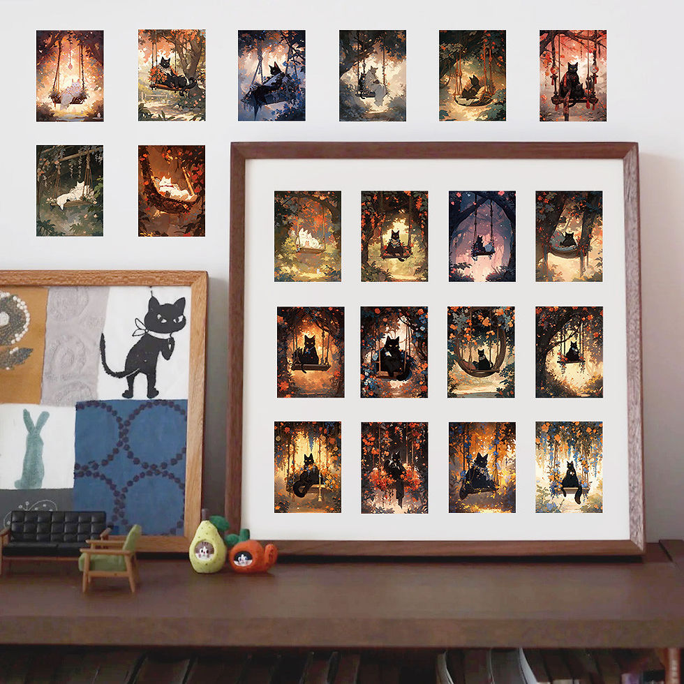 Thumbnail: 60-Piece Cute Cat Kingdom Stickers - Decorative Decals for Notebooks, Phone Case