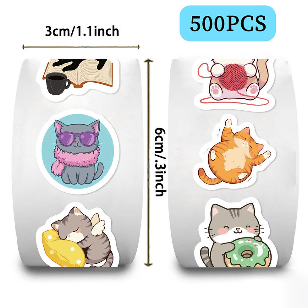 Thumbnail: Mix-and-Match Cat Head Stickers Roll (500 Sheets)  Decor for Planners, Envelope 