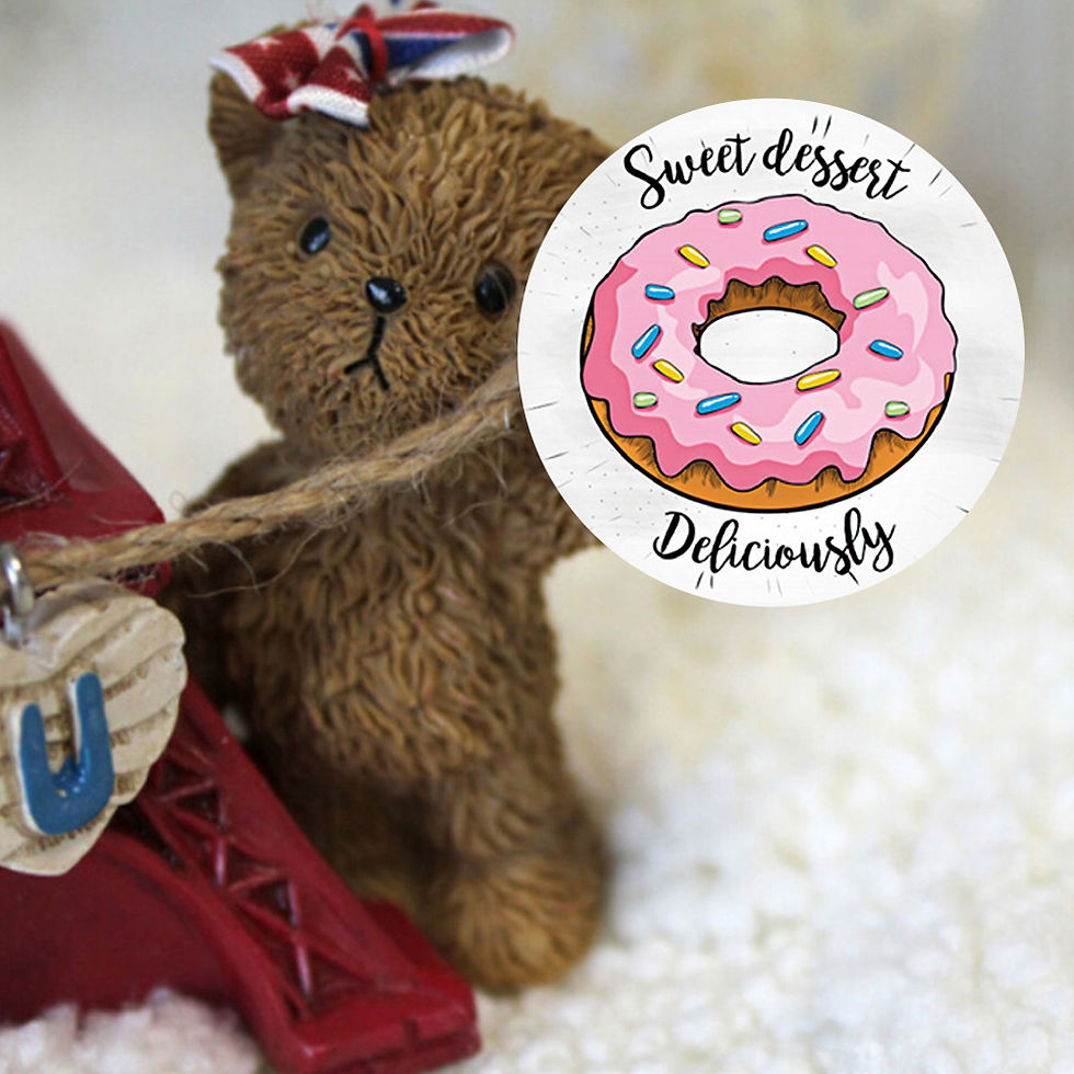 Thumbnail: 100-500PCS Round Donut Stickers Homemade Bakery Baking Colorful Decoration Label