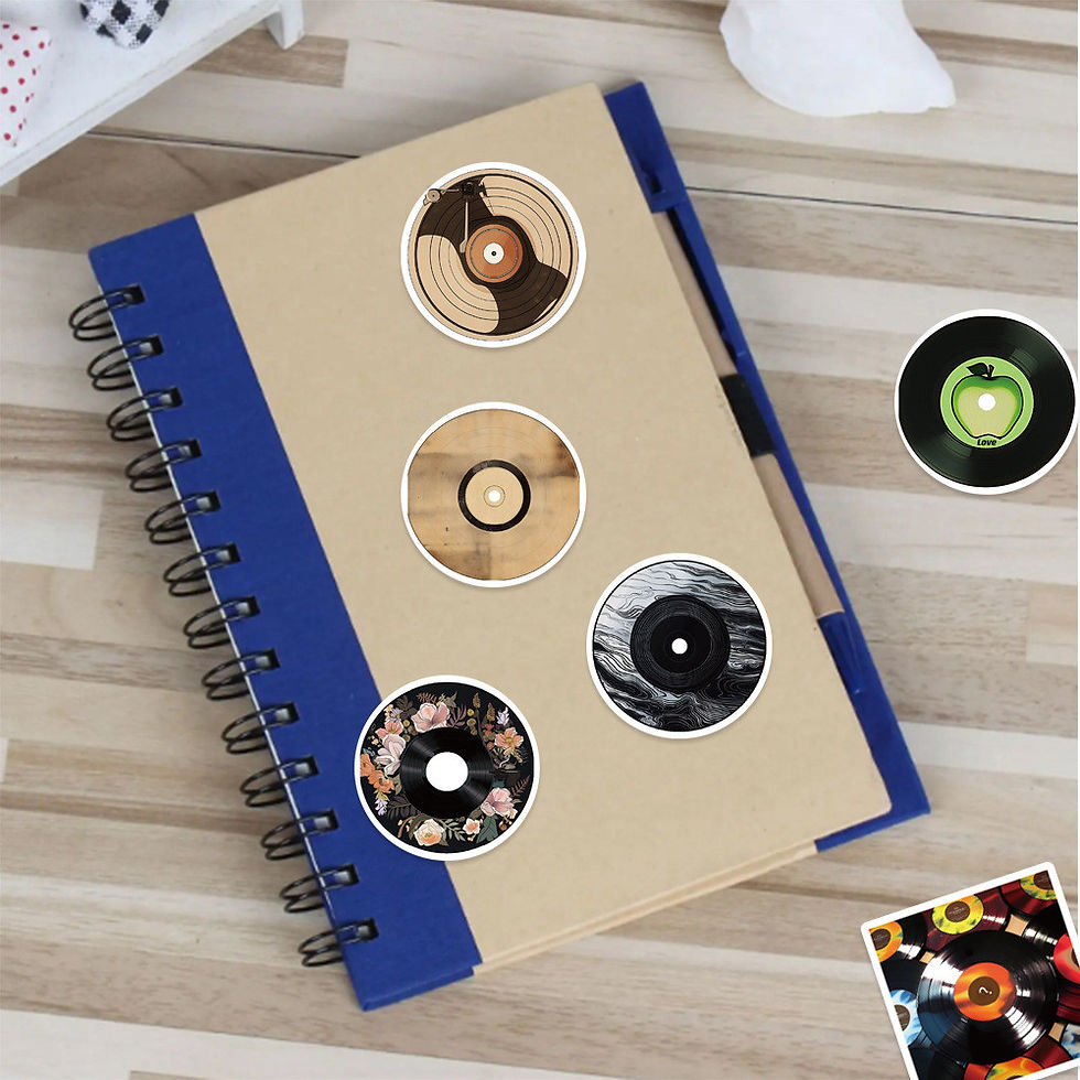 Thumbnail: 50PCS Vinyl CD Record Graffiti Stickers - Adhesive PVC Decals for Luggage, Scoot
