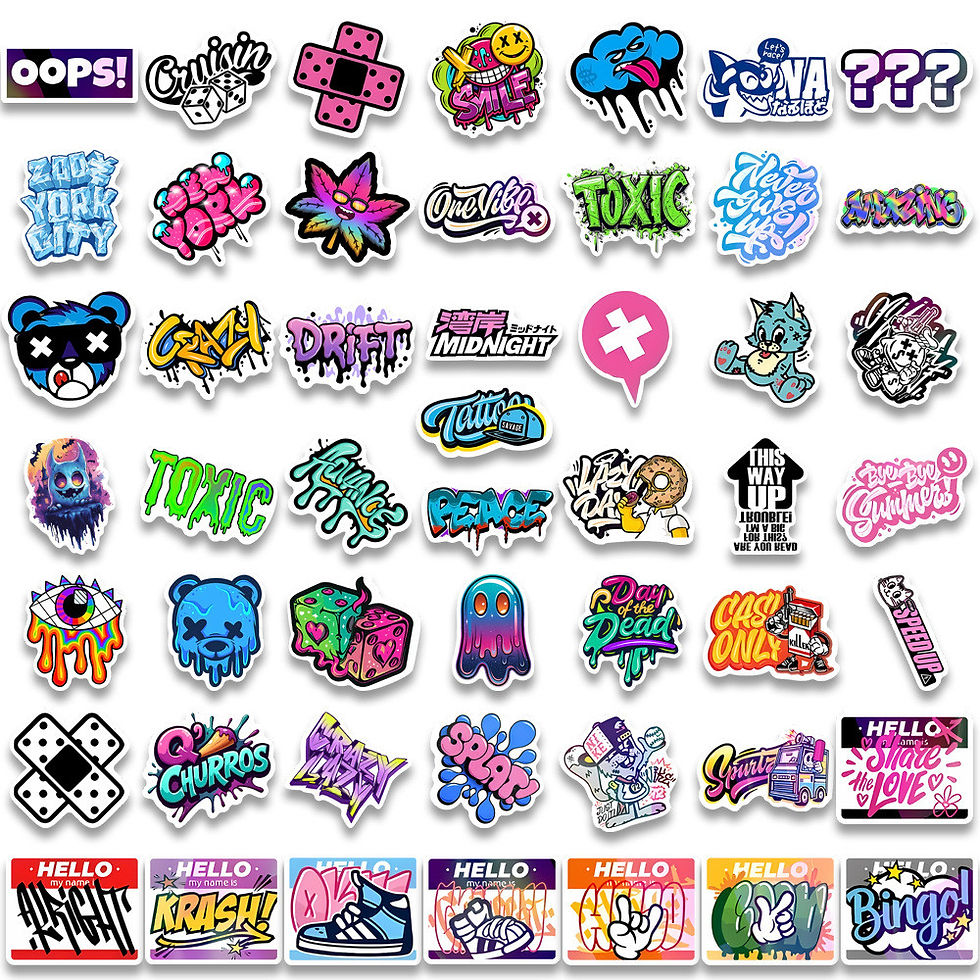 Thumbnail: 50PCS Laser American Street Art Graffiti Stickers - Decor for Notebook, Computer
