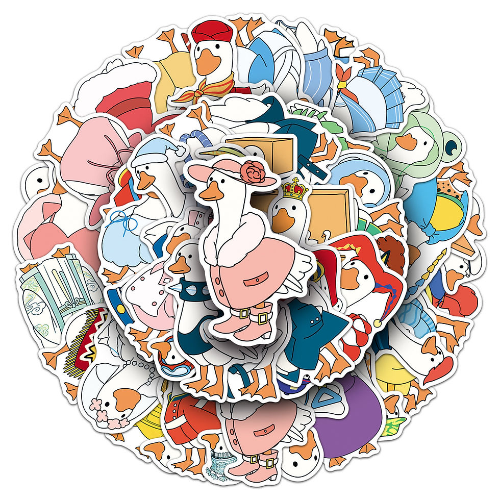 Thumbnail: 50/100PCS Cartoon Big White Goose Stickers, Funny Animal Hand drawn Waterproof D
