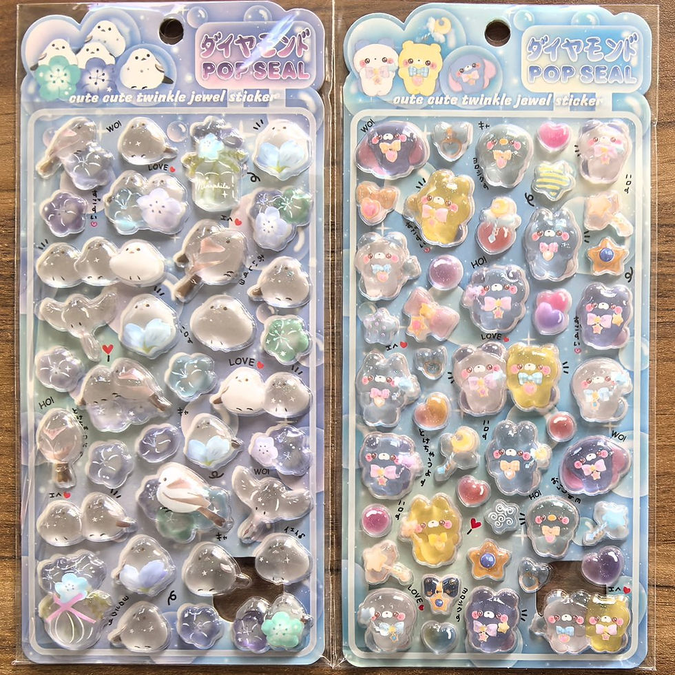 Thumbnail: 4Pcs/Set Shiny Crystal Decorative Stickers Cute Animal Flower Embellishments for