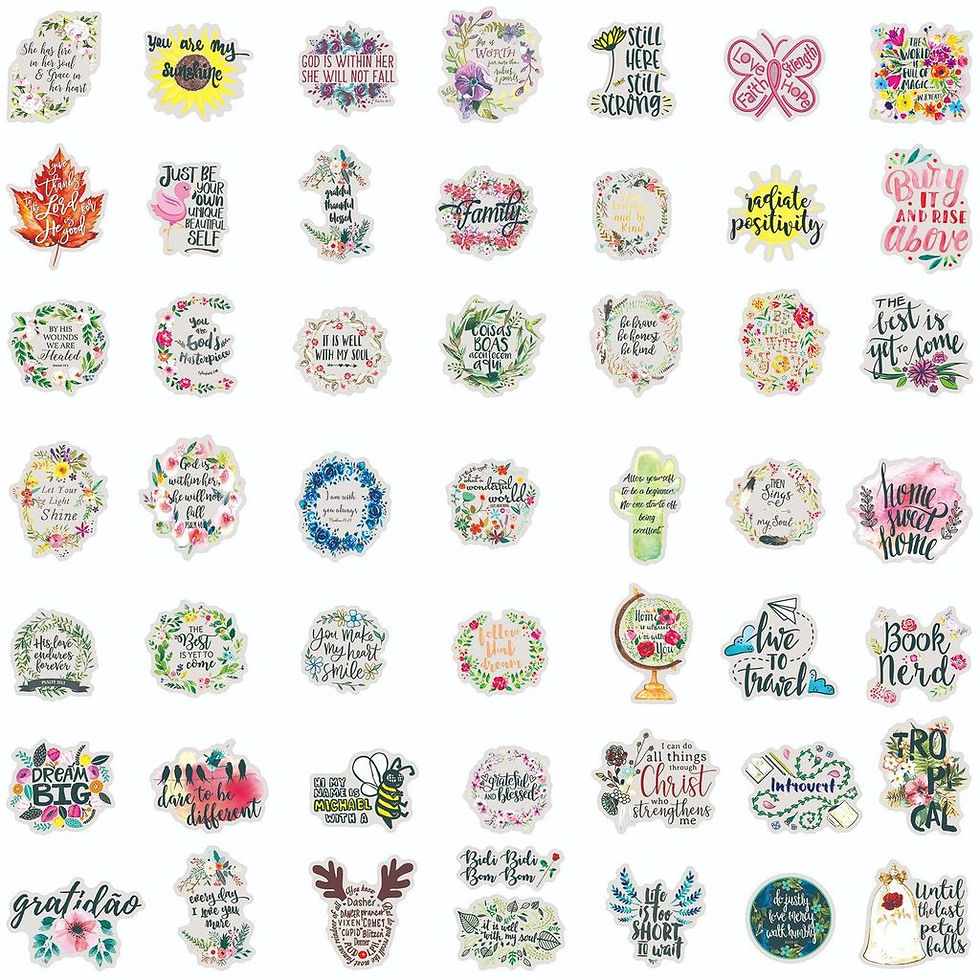 Thumbnail: 50 Pcs Fresh Literary Inspirational Stickers Waterproof PET Graffiti Decals for 