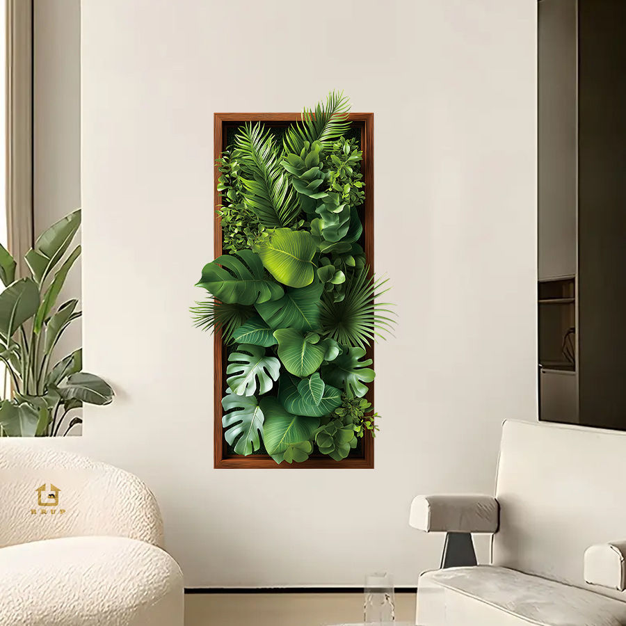 Thumbnail: 3D Green Plant Wall Sticker Creative Stickers Living Room Sofa Bedroom Backgroun