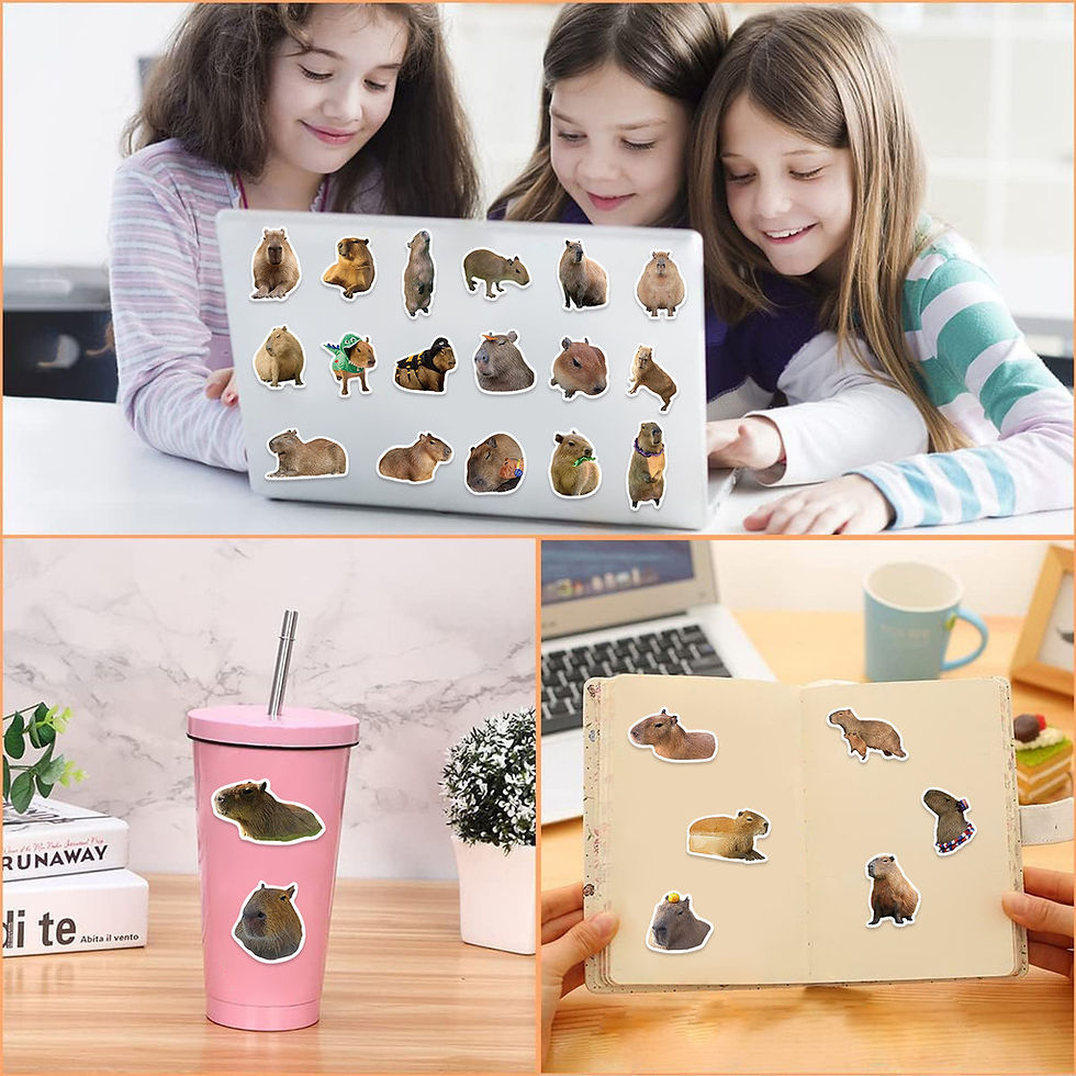 Thumbnail: 50Pcs Cartoon Capybara Graffiti Stickers - Waterproof Decor for Guitars, Noteboo