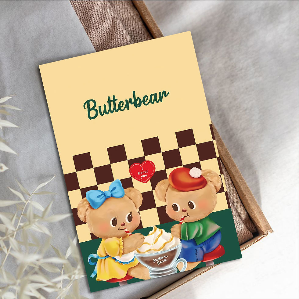 Thumbnail: 10PCS Butter Bear Card Postcard Sticker Harajuku Scrapbooking Stickers Retro Sti