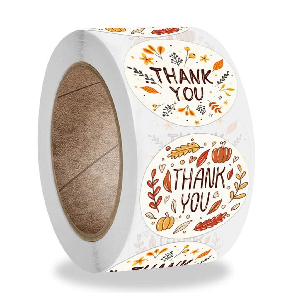 100-500pcs Thank You Round Sticker Scrapbook Envelope Seal Sticker Gift Flower b
