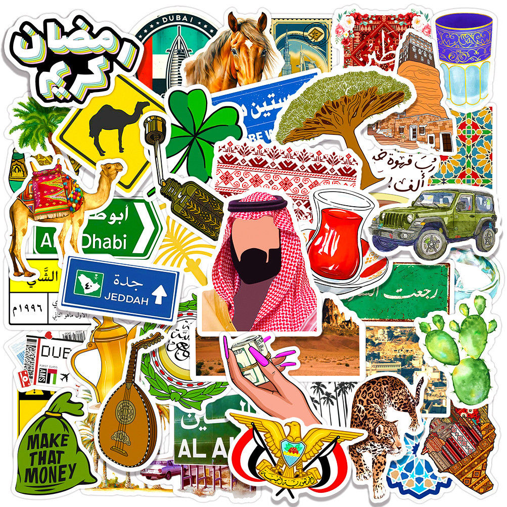 Saudi Arabian Desert Sticker Pack (50 Designs) | Waterproof Art for Global Cr