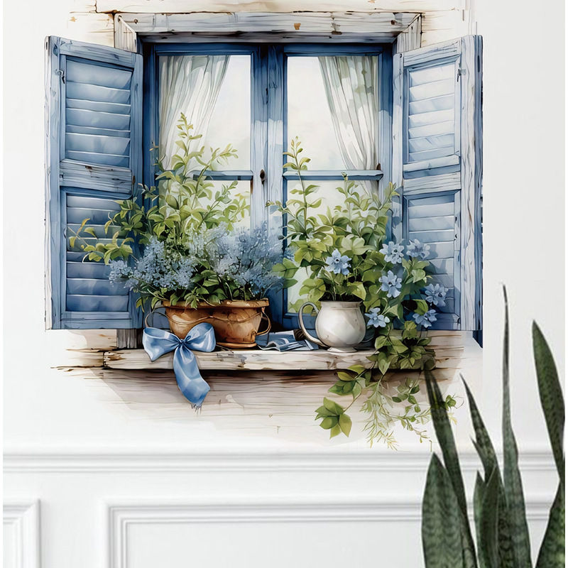 Thumbnail: Blue PVC Wall Decals, 23.6x11.8", Easy Peel & Stick for Classroom, Bathroom, Off