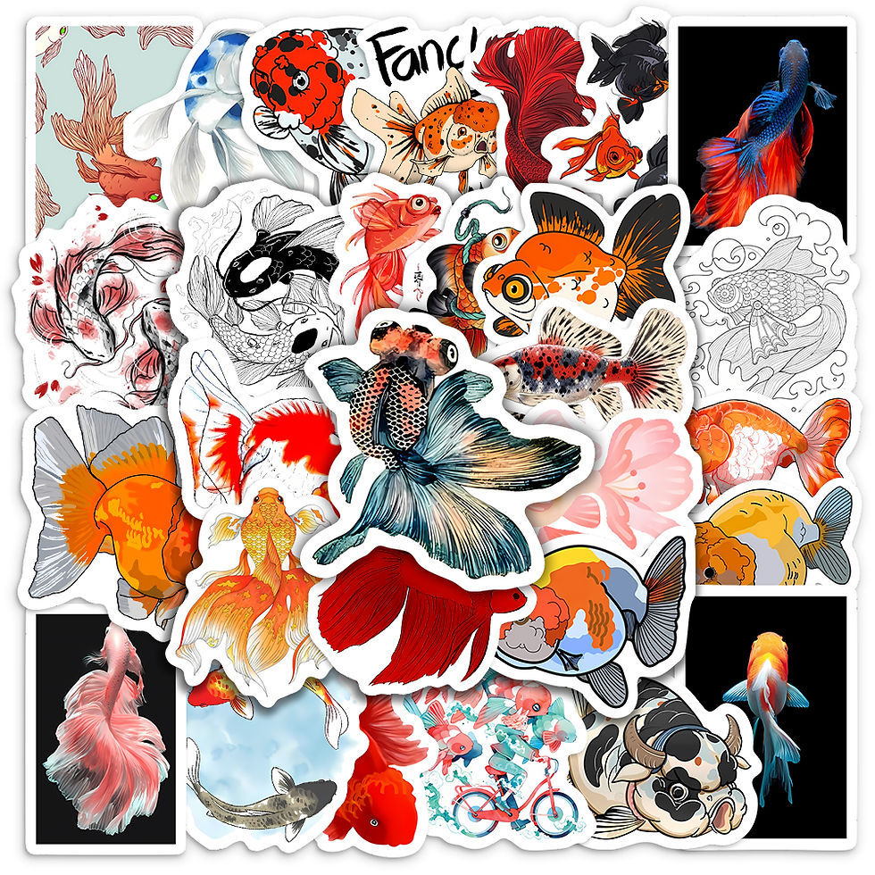 Thumbnail: Kawaii Cute Fish Stickers for Child Cartoon Goldfish Decals Aquatic Animal Child