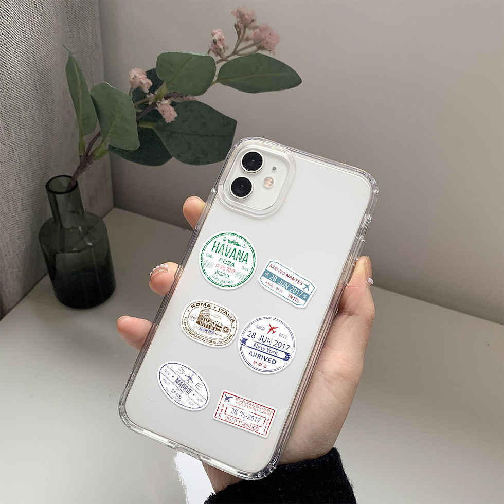 Thumbnail: Cute Passport Stamp Series Roll Stickers (500 Pcs/Roll) - PVC Decorative Decals 