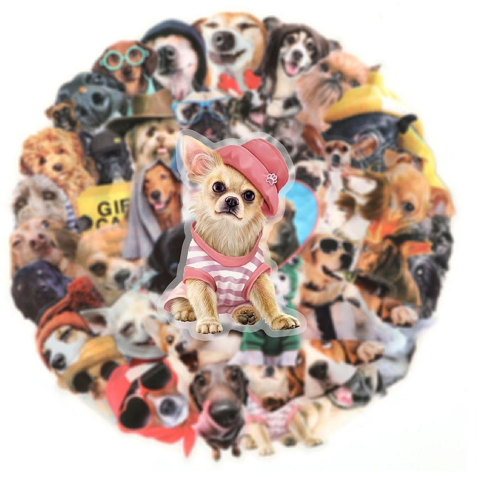 Thumbnail: 50pcs Transparent Clear Dog Emoji Stickers Waterproof Decals for Tech & Travel R