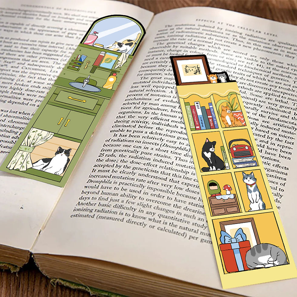 Thumbnail: 30PCS Cartoon Cat World Bookmark Card Reading Laptop Luggage Waterproof Graduati