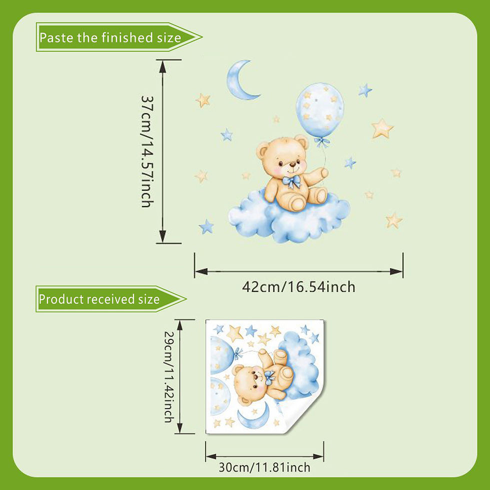 Thumbnail: Cartoon Bear Balloon Wall Stickers For Children's Room Kids Room Decoration Baby