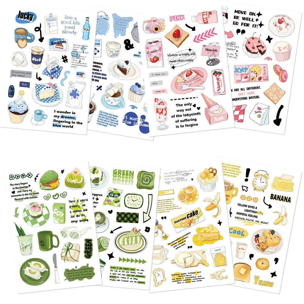 8Sheets Original Salt Minimalist Style Guka Waterproof Graffiti Stickers for Hel