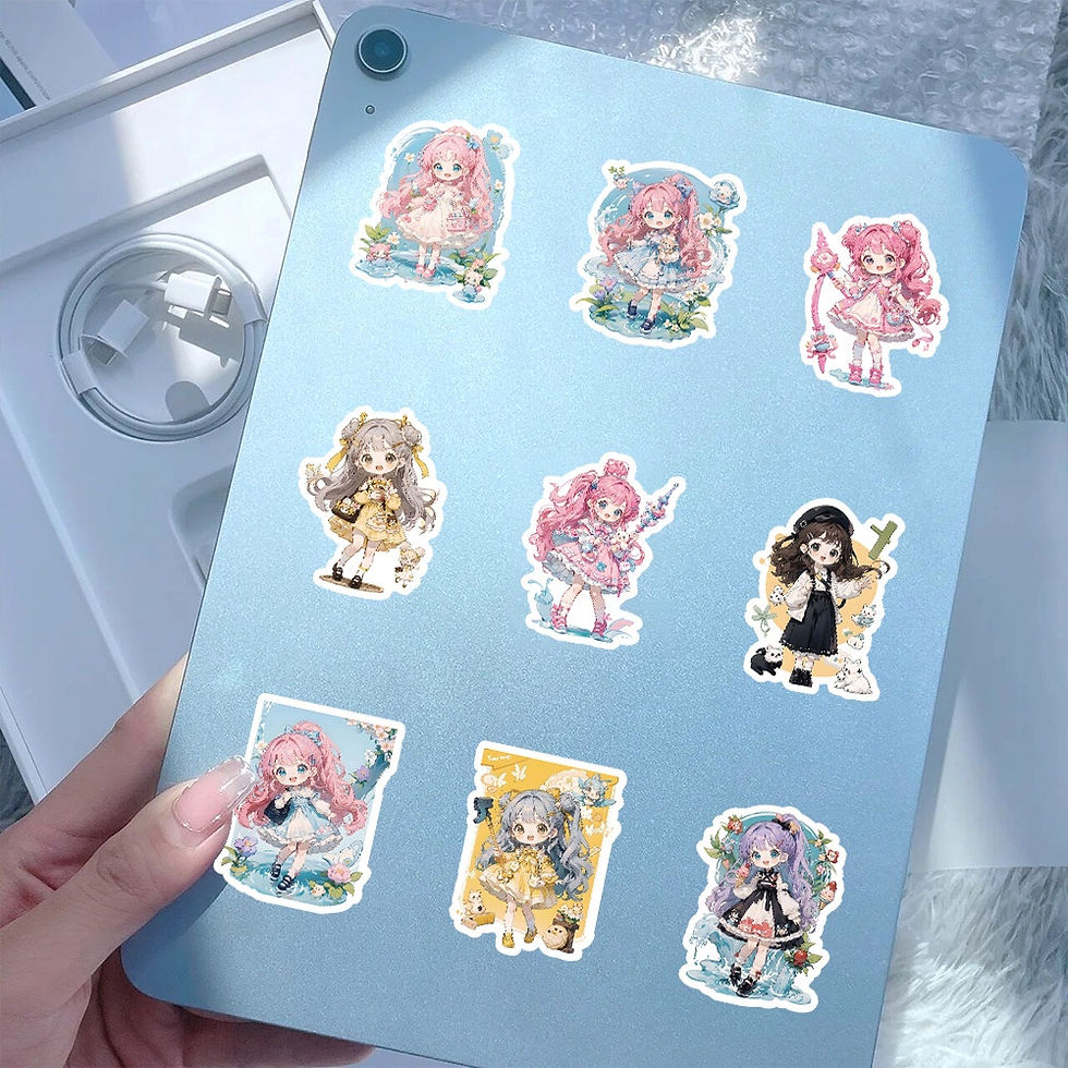 Thumbnail: 60PCS Q-version Magic Cute Girl Graffiti Stickers for Helmet Bicycle Hand Accoun