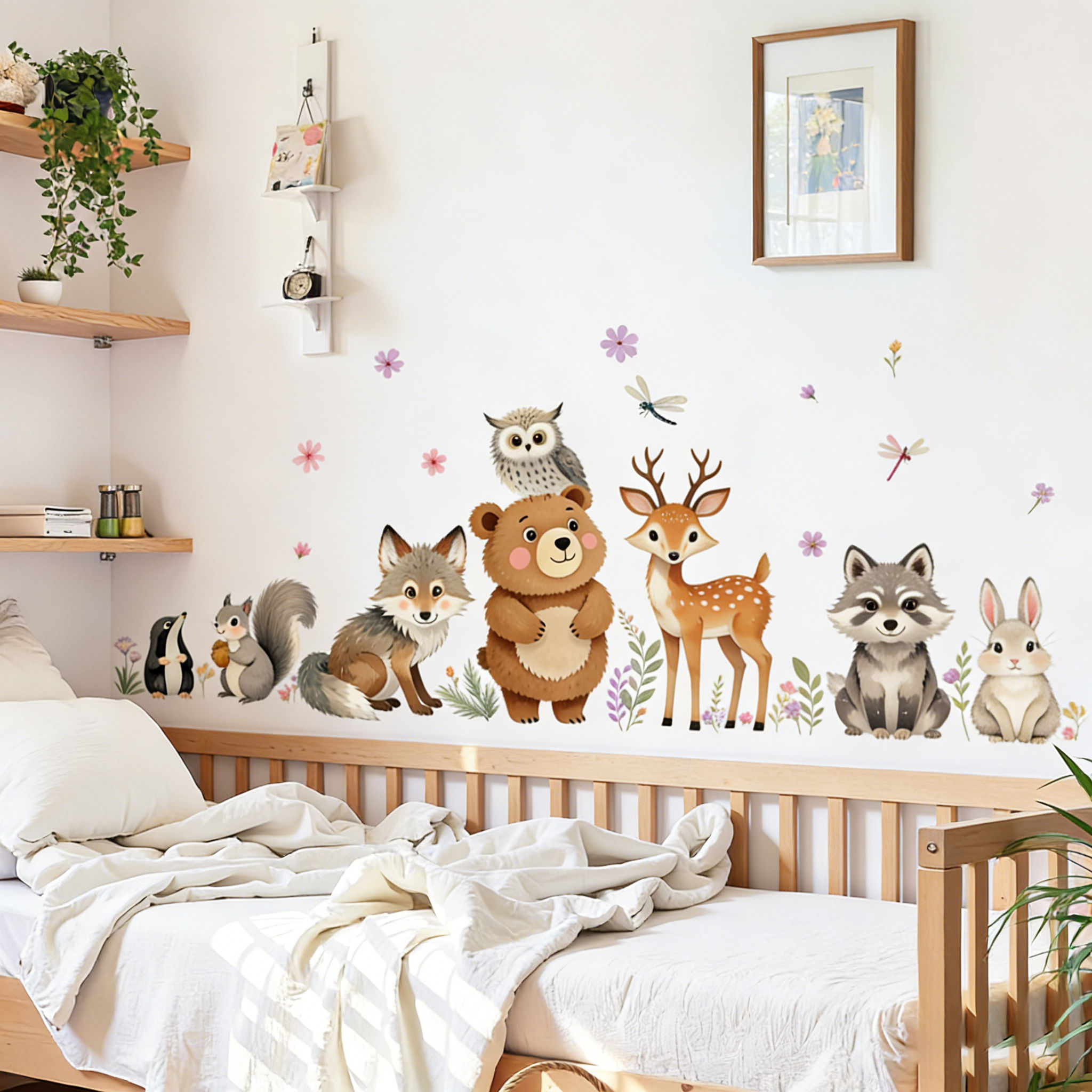 New Creative Cartoon Bear Wall Stickers Decorative Adhesive Decals for Living Ro