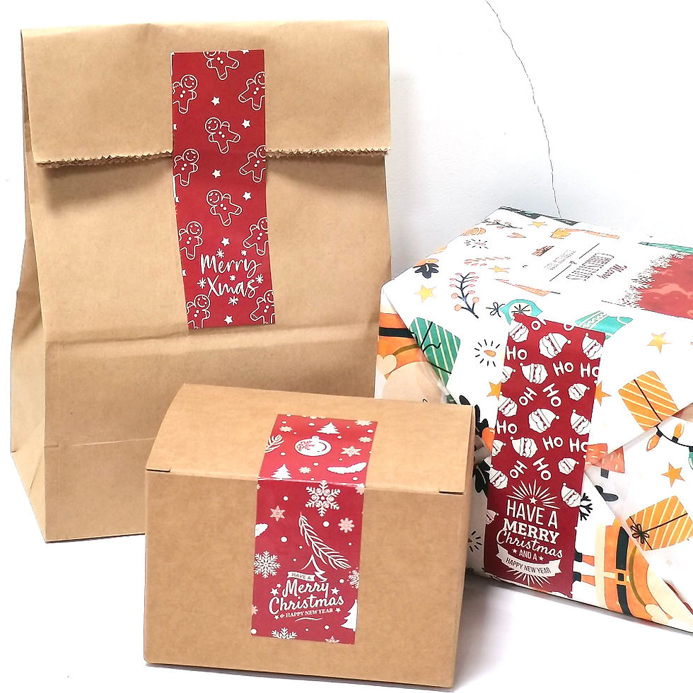 Thumbnail: 90Pcs 3cm*9cm Merry Christmas Rectangle Santa Claus Gift Decorative Package Stic