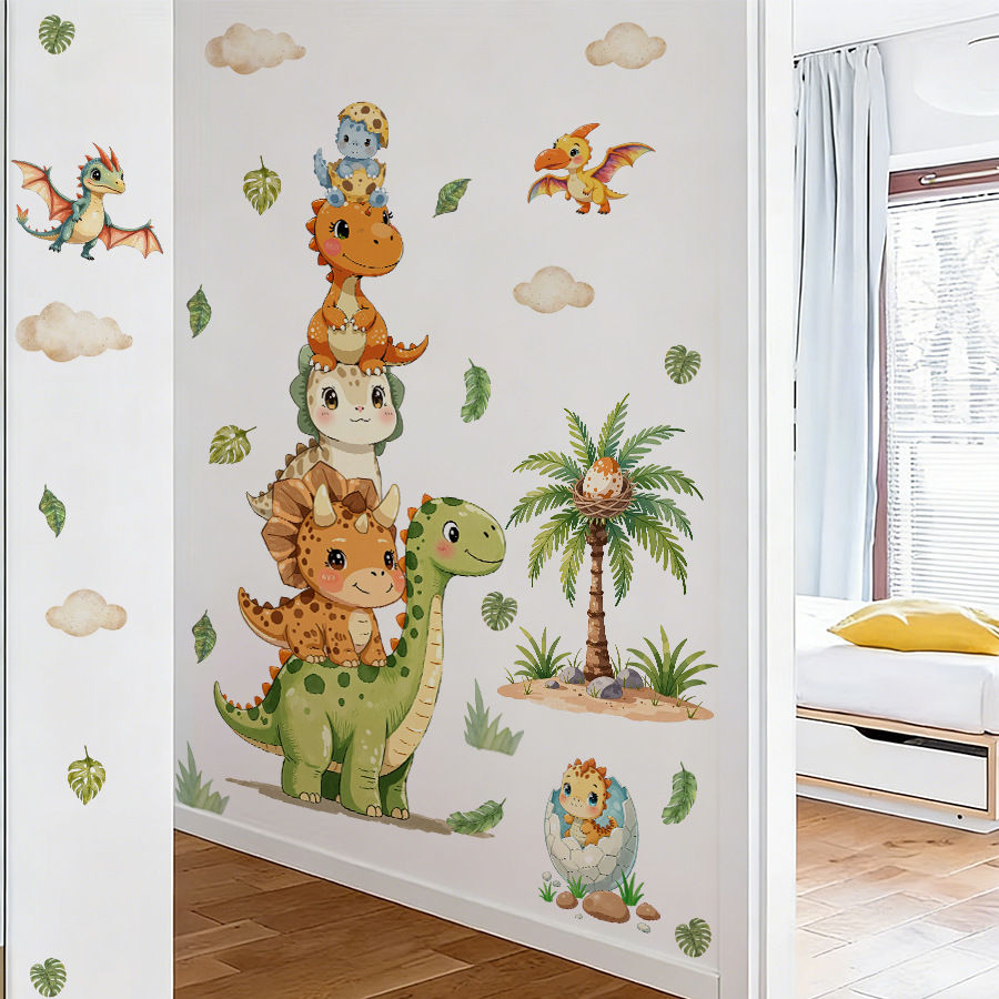 Thumbnail: Cartoon Dinosaur Park Wall Stickers For Children's Room Baby Room Bedroom Living