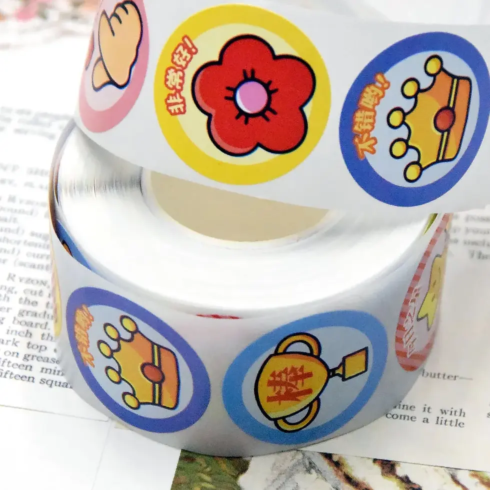 Thumbnail: 500Sheets/Roll Little Red Flower Reward Stickers Motivational Decals for Kinderg