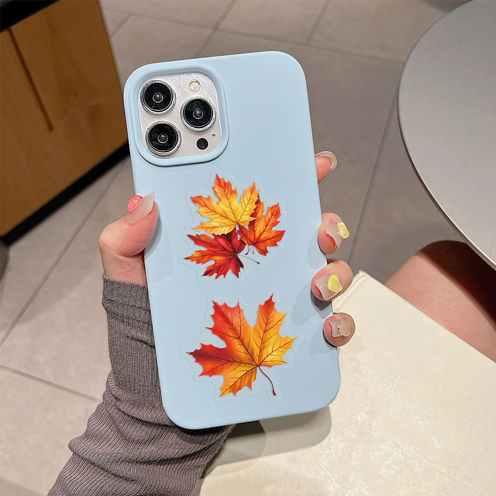 Thumbnail: 60 Pieces Transparent Maple Leaf Sticker Pack - Waterproof Transparent PET Mater
