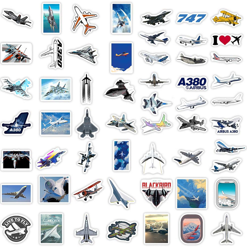 Thumbnail: Fun Airplane Hobby Stickers DIY Vinyl Waterproof Decals for Scrapbook Diary Junk
