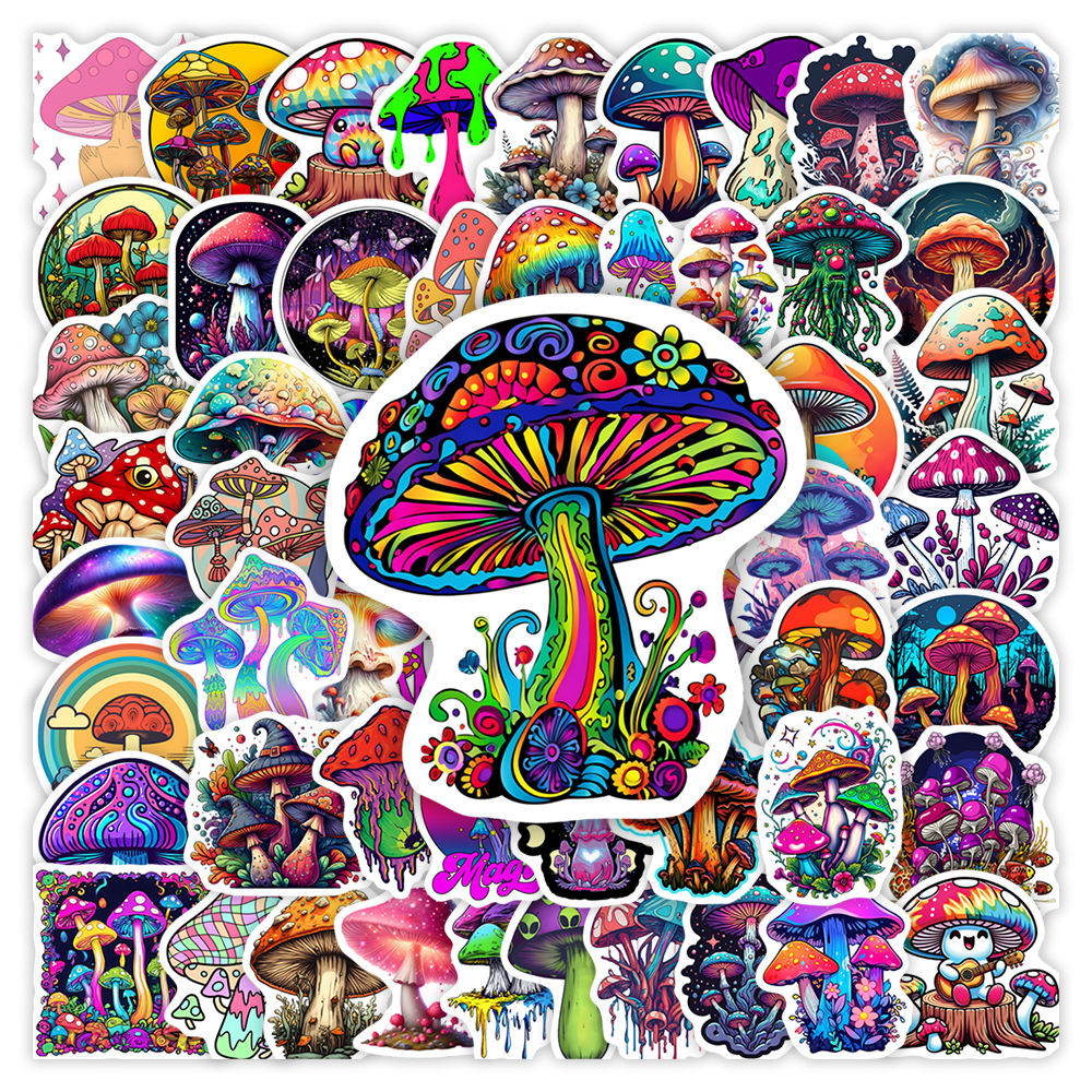 Fantasy Mushroom Stickers Kids DIY Toys Gift Decorative for Scrapbook Junk Journ