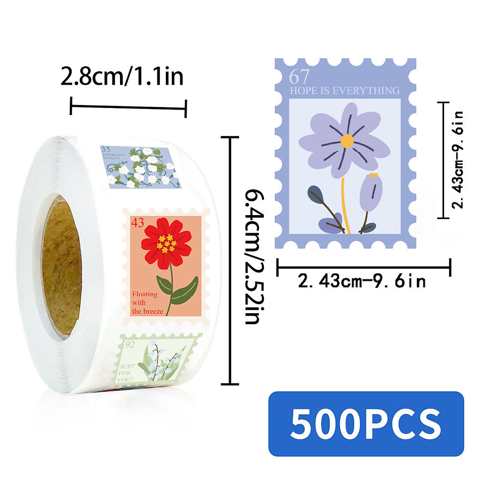 Thumbnail: 500PCS Flower Stamps Roll Sticker Harajuku Cartoon Y2k Fashion Scrapbook Graffit