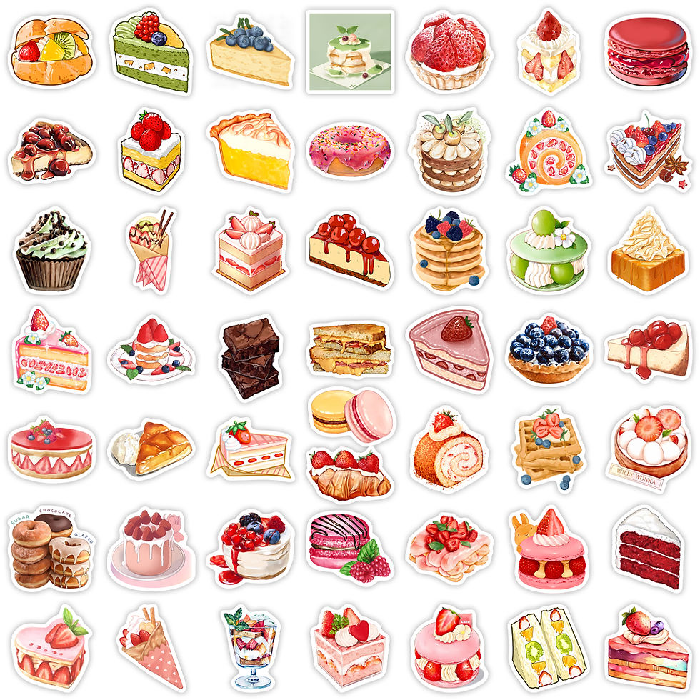 Thumbnail: Dessert Stickers Cake Afternoon Tea Scrapbooking Material for Laptop Luggage Not