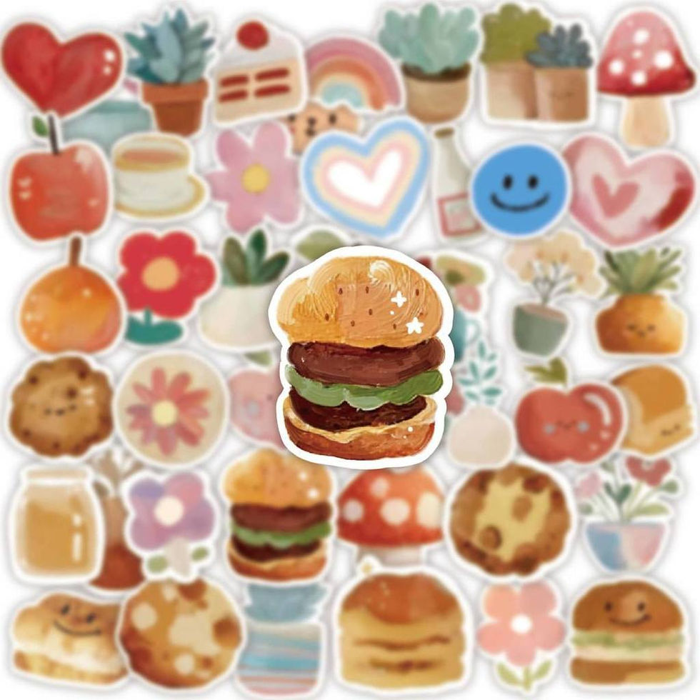 Thumbnail: 60Pcs Retro Oil Painting Cartoon Stickers Waterproof Decals for Luggage Laptop P