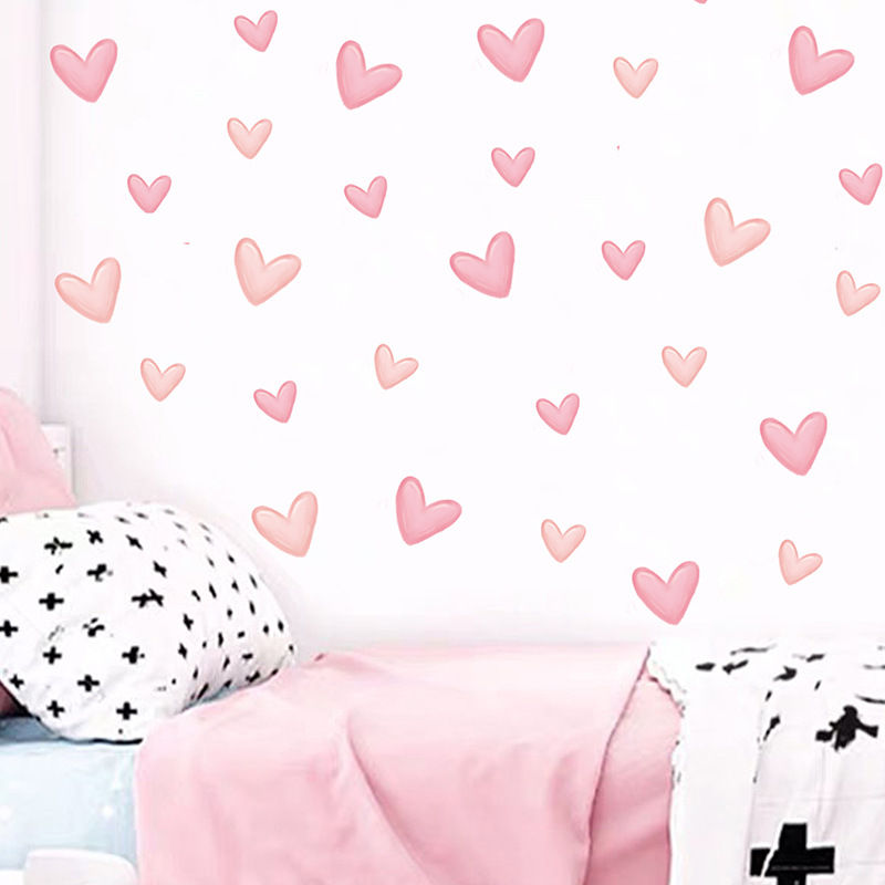Thumbnail: Bohemian Style Adorable Heart Shaped Wall Stickers Self-Adhesive Simple Design H