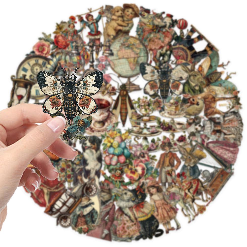 Thumbnail: 50Pcs Victorian Era Sticker Retro Toy Tag DIY Gift Sealing Label Stickers Thank 