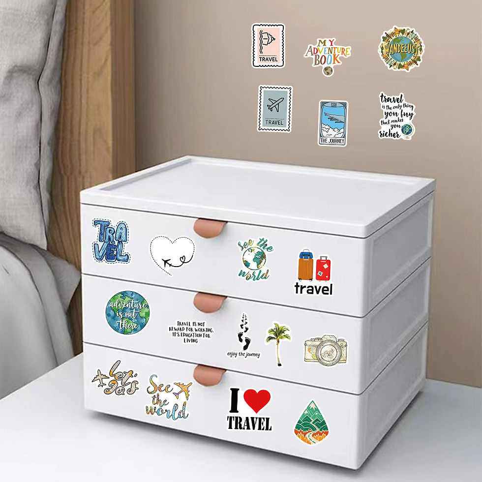Thumbnail: 50Pcs Global Travel Themed Stickers World Map Landscape Waterproof Decals for Lu