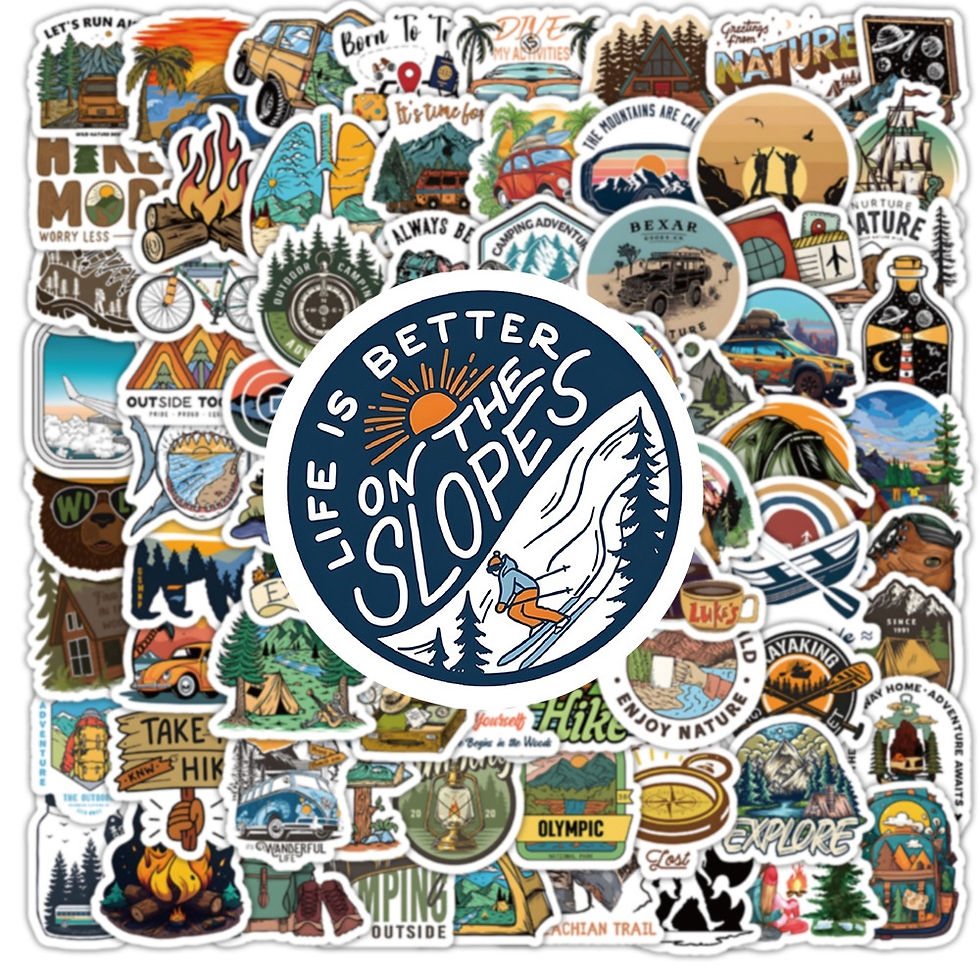 Thumbnail: 100PCS Outdoor Travel Natural Scenery Graffiti Stickers for Helmet Bicycle Hand 
