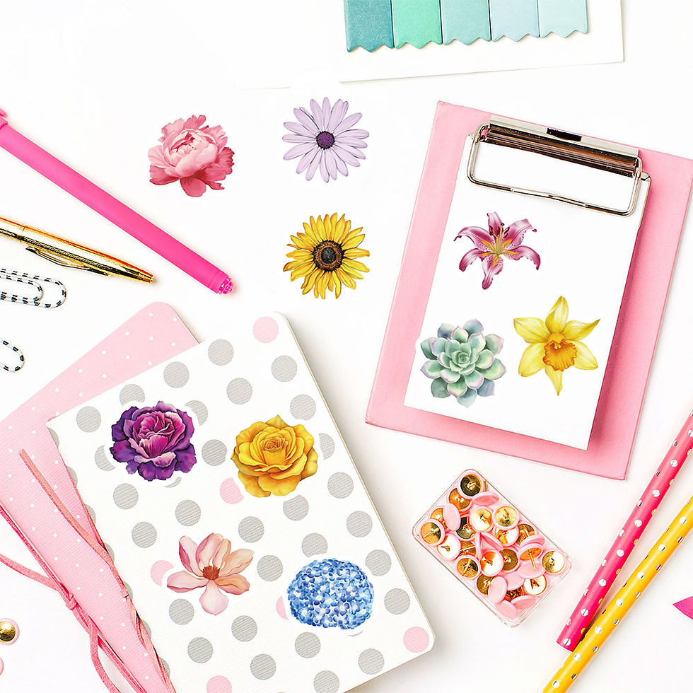 Thumbnail: 500PCS Flower Roll Stickers Nostalgia Skateboard Collage Fashion Phone Coffee Sc