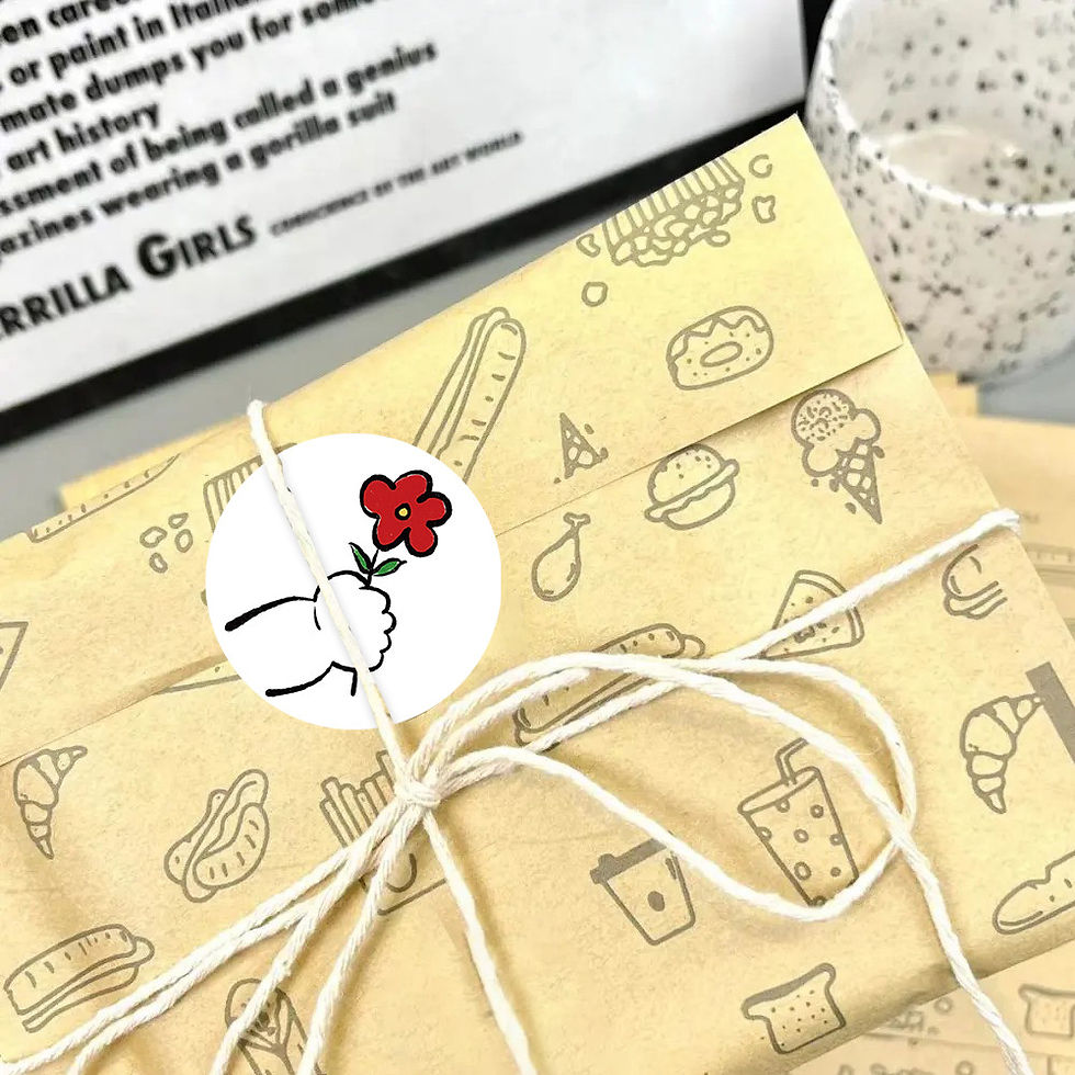 Thumbnail: 8 Patterns Repeating - Round Shape "Give You a Little Red Flower" Stickers - 500