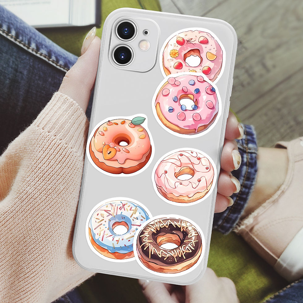 Thumbnail: Cute Donut Dessert Stickers DIY Kids Toy Gift Decal for Phones Laptops Cars Scra
