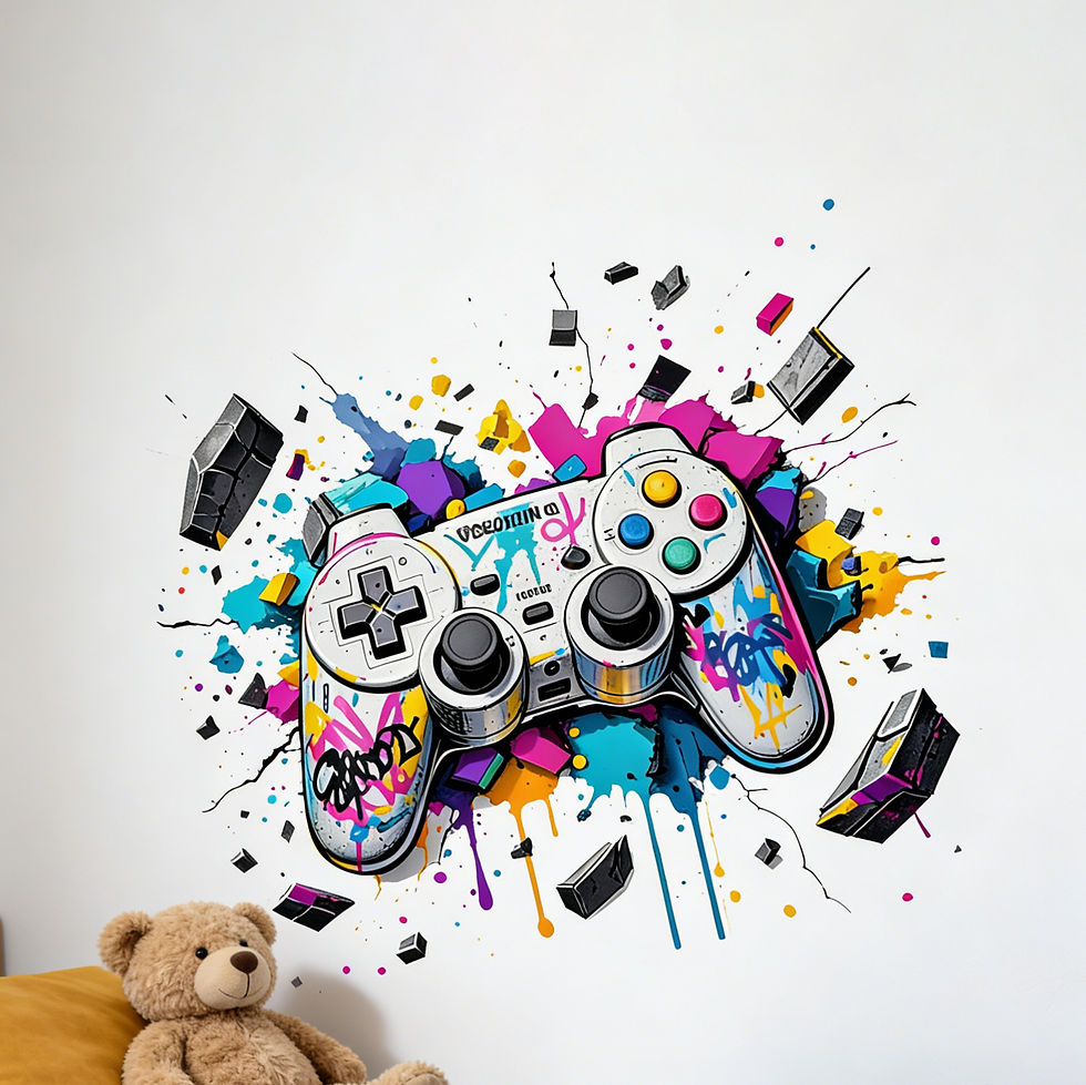 Thumbnail: Creative Game Controller Wall Decal Sticker for Bedroom Living Room Entrance Hom