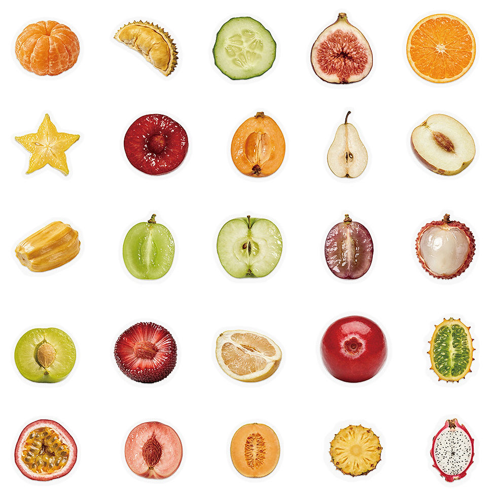 Thumbnail: 50Pcs New Fruit Cut Transparent PET Stickers for Phone Case Cup Notebook iPad DI