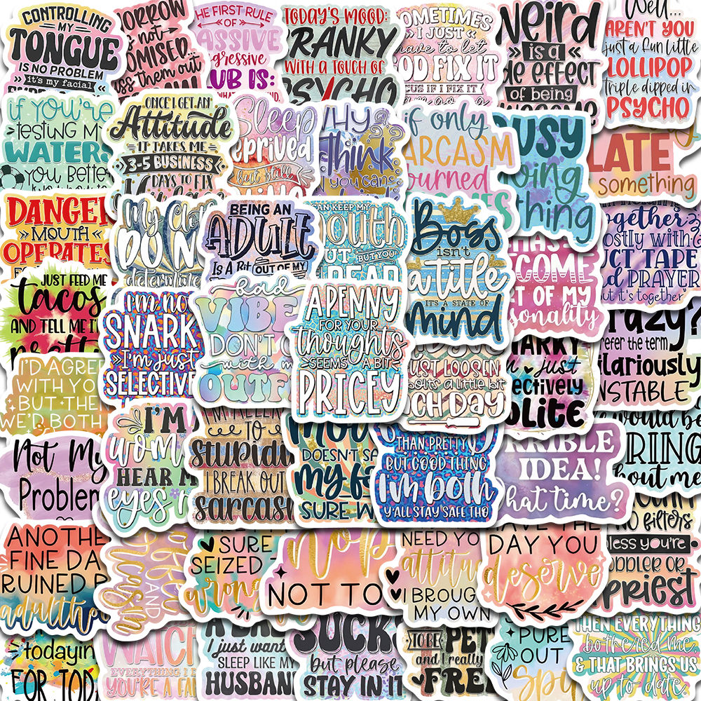 50PCS Sarcastic Stickers Kawaii Notebook Mysterious Laptop Luggage Guitar Scrapb
