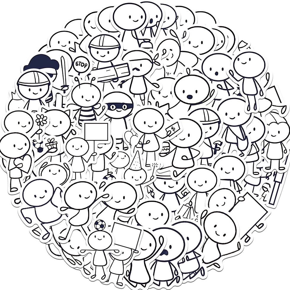 Thumbnail: 66Pcs Chibi Cartoon Figures Stickers - Preschool Kids Journal Drawing Creative D