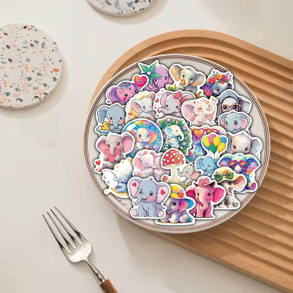 Thumbnail: 50PCS Elephant Animals Sticker Notebook Home Decorative Waterproof Landscape Bic