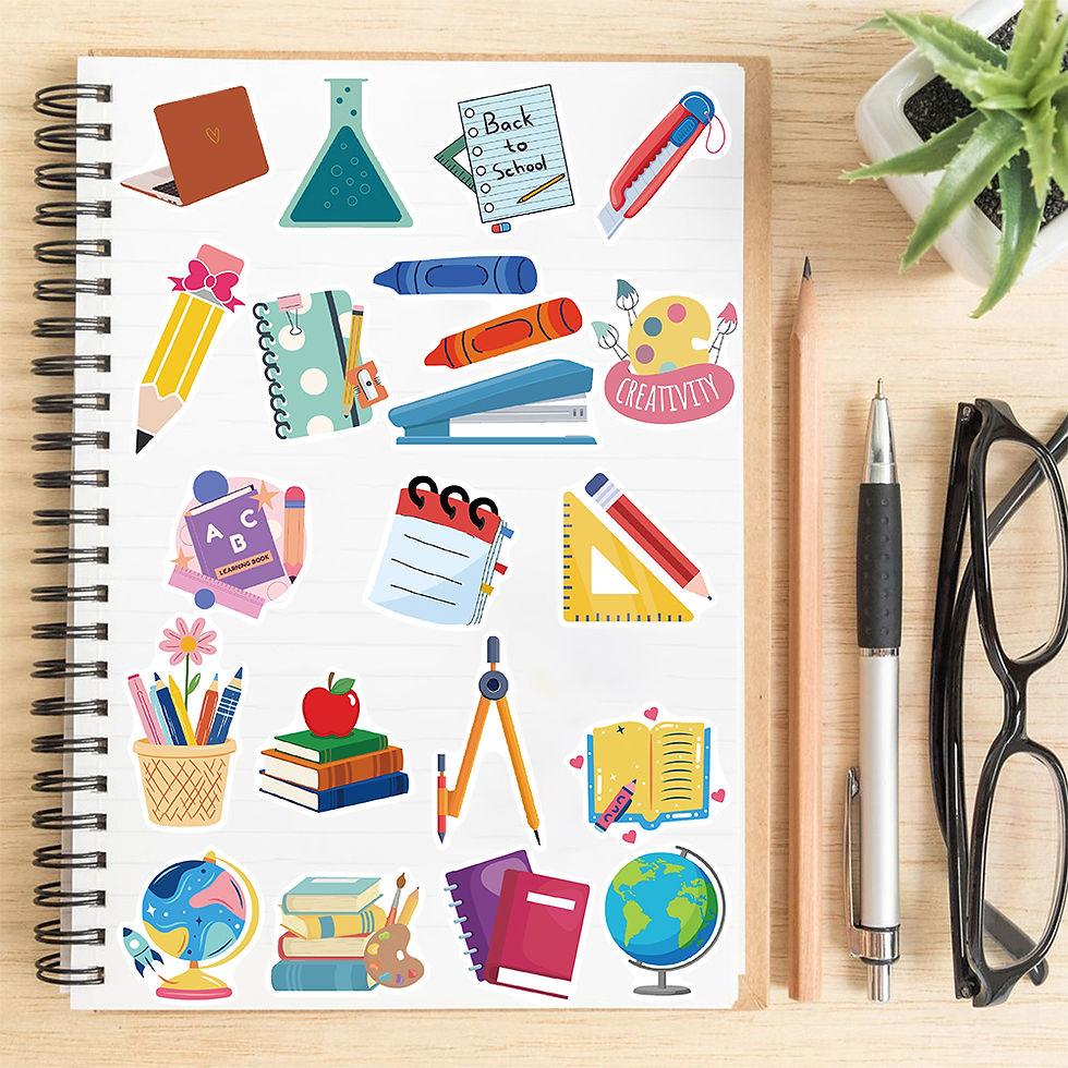 Thumbnail: 50PCS Back To School Stickers Guitar Scrapbooking Waterproof Funny Coffee Graffi