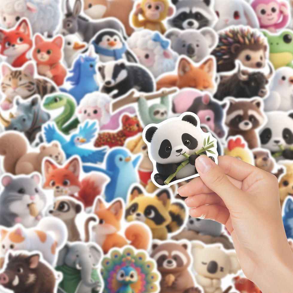 Thumbnail: 60Pcs Cute Animal Graffiti Stickers Creative Cartoon DIY Stationery Decor Sticke