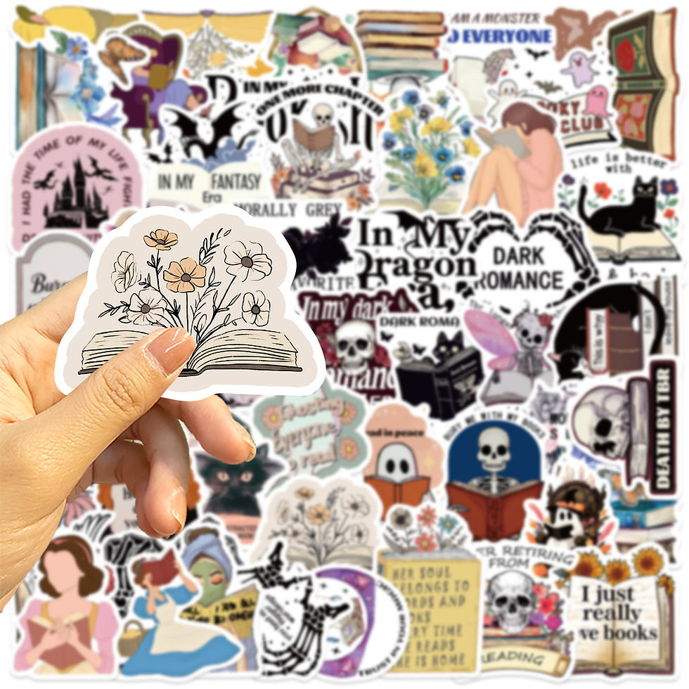 Thumbnail: 50Pcs Cartoon Bookish Graffiti Stickers - Waterproof DIY Decor for Guitars, Note