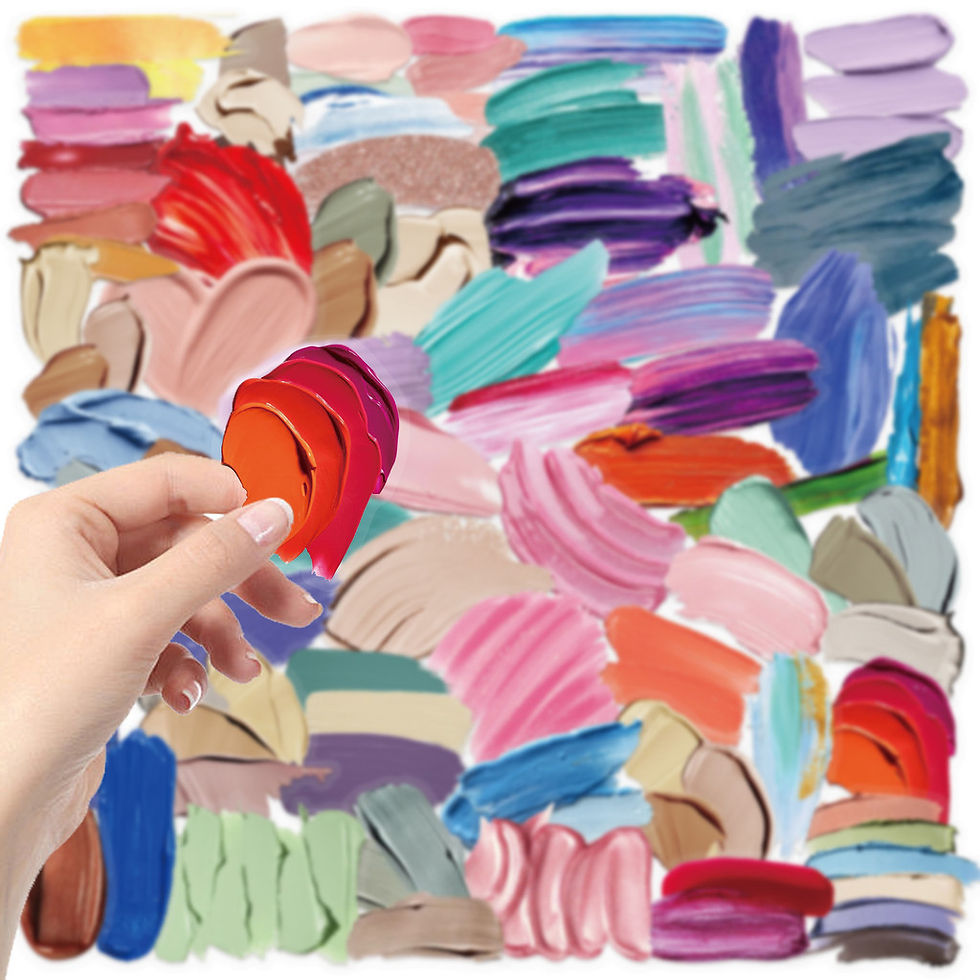 Thumbnail: 60PCS Transparent Cartoon Palette Sticker Pack Waterproof Clear PET for Scrapboo