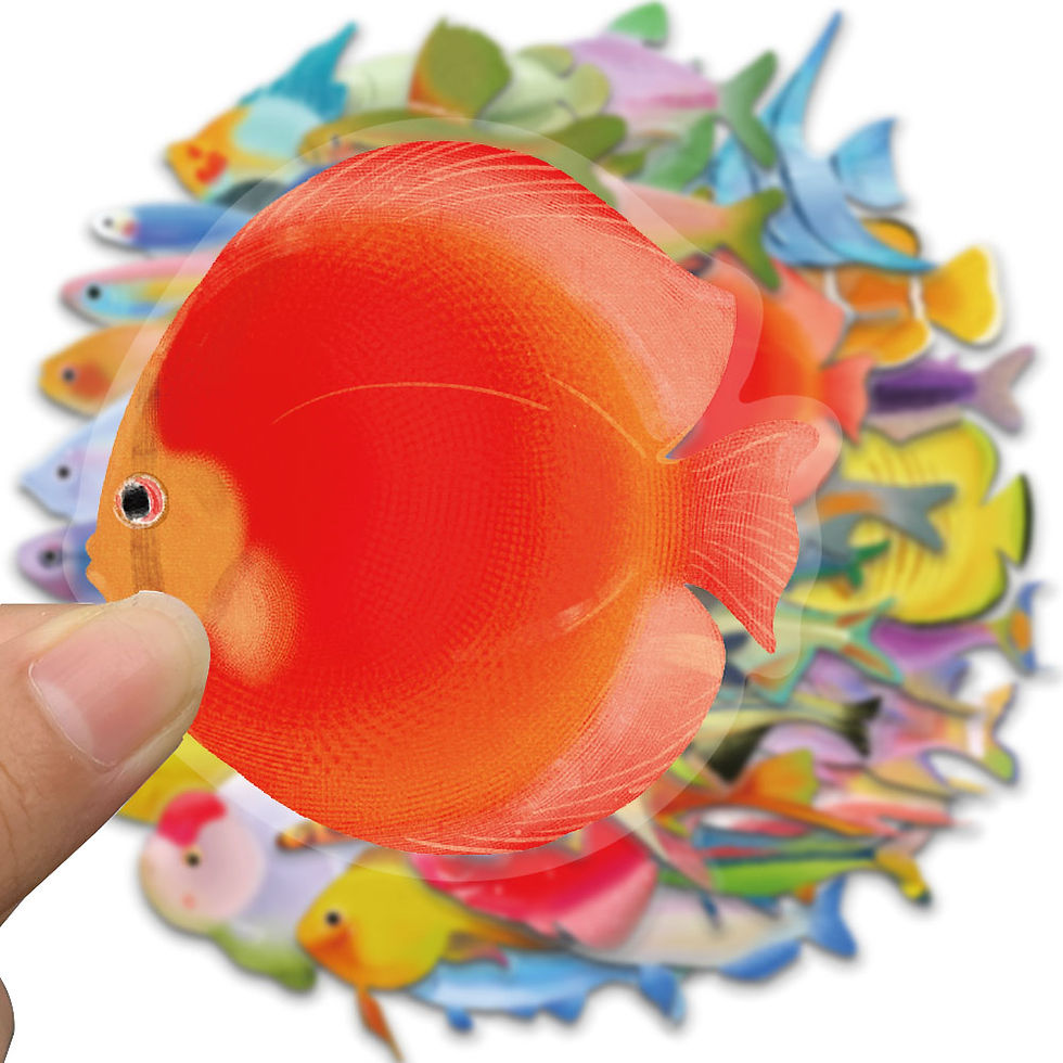Thumbnail: 50PCS Fish Transparent Stickers Laptop Decal Living Room Scrapbook Skateboard Lu