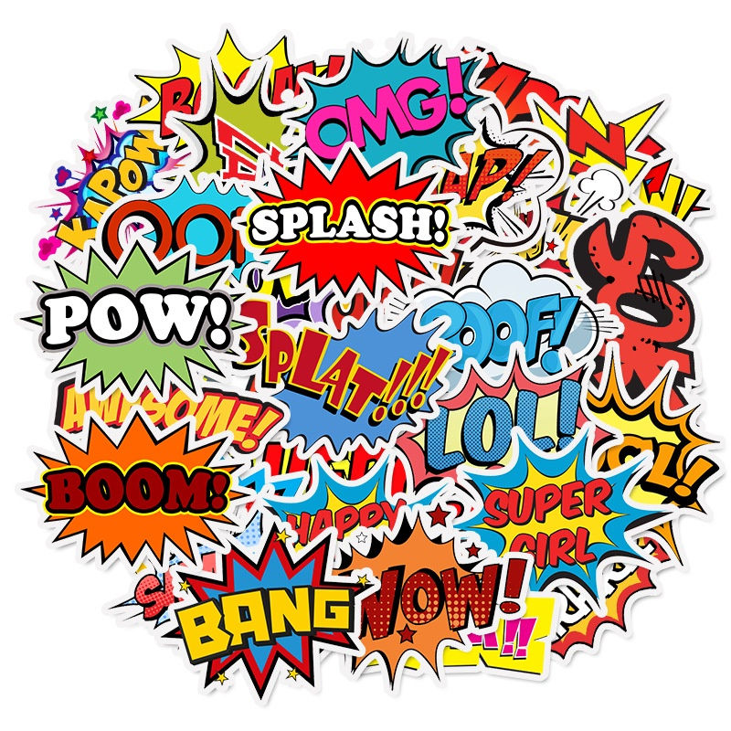 Thumbnail: 50PCS Surprise English Letter Waterproof Graffiti Stickers for Helmet Bicycle Ha
